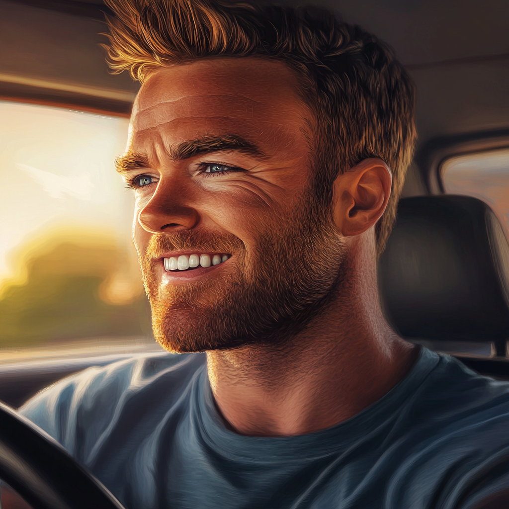 Un homme conduisant une voiture | Source : Midjourney