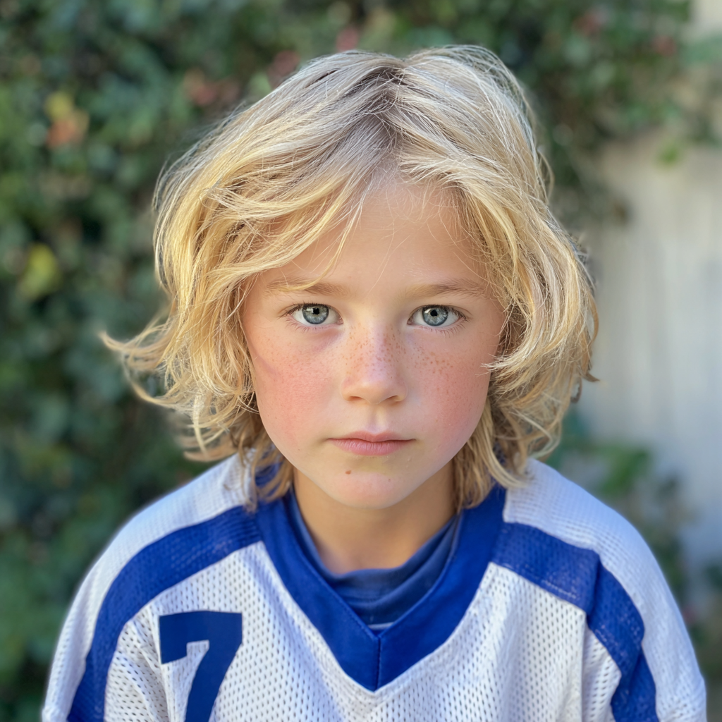 A little boy in a baseball uniform | Source: Midjourney