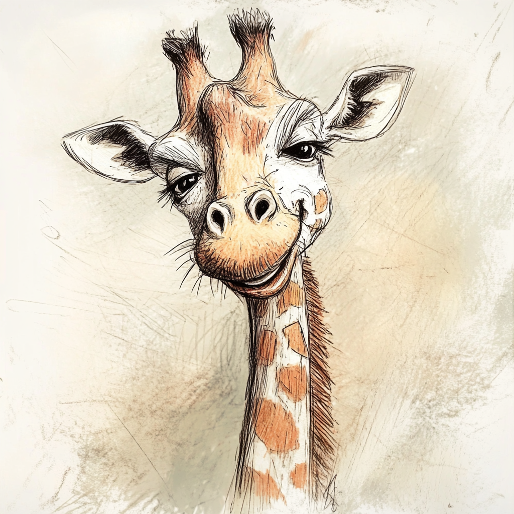 A child's drawing of a giraffe | Source: Midjourney