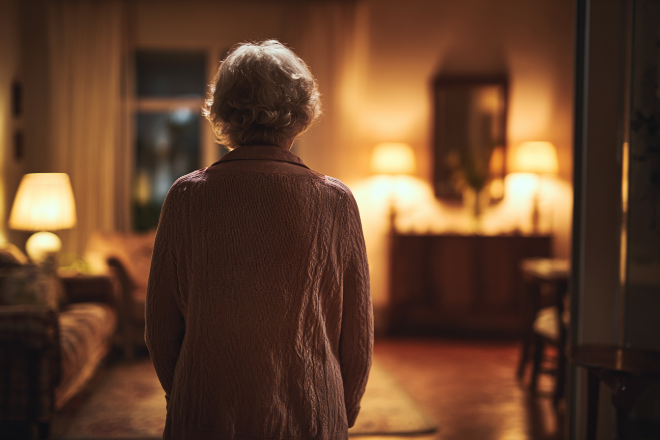 A woman standing in her living room | Source: Midjourney