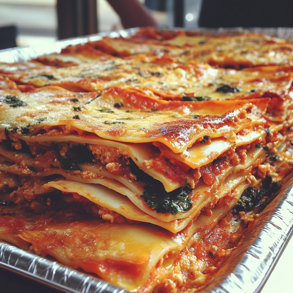 A tray of lasagne | Source: Midjourney