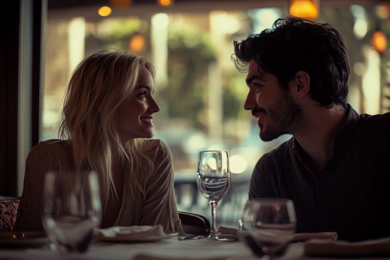 A man and a woman on a date in a restaurant | Source: Midjourney