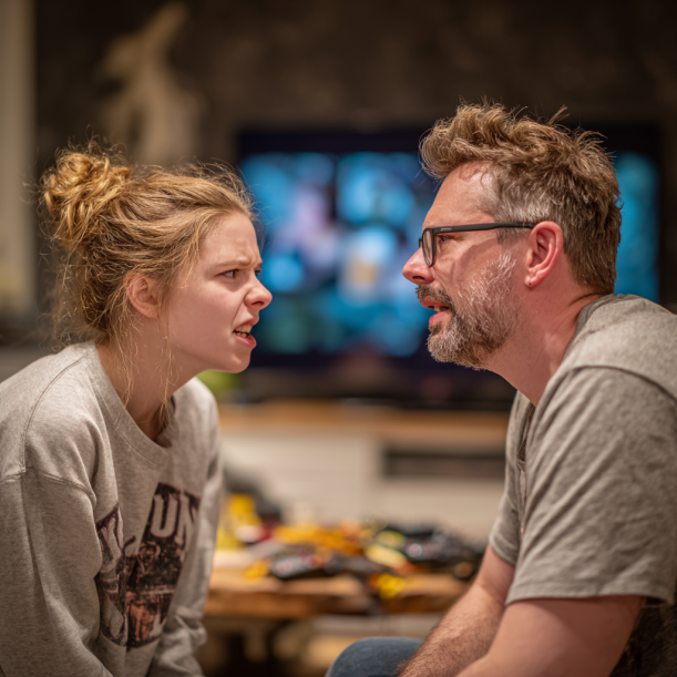 A father and daughter arguing | Source: Midjourney