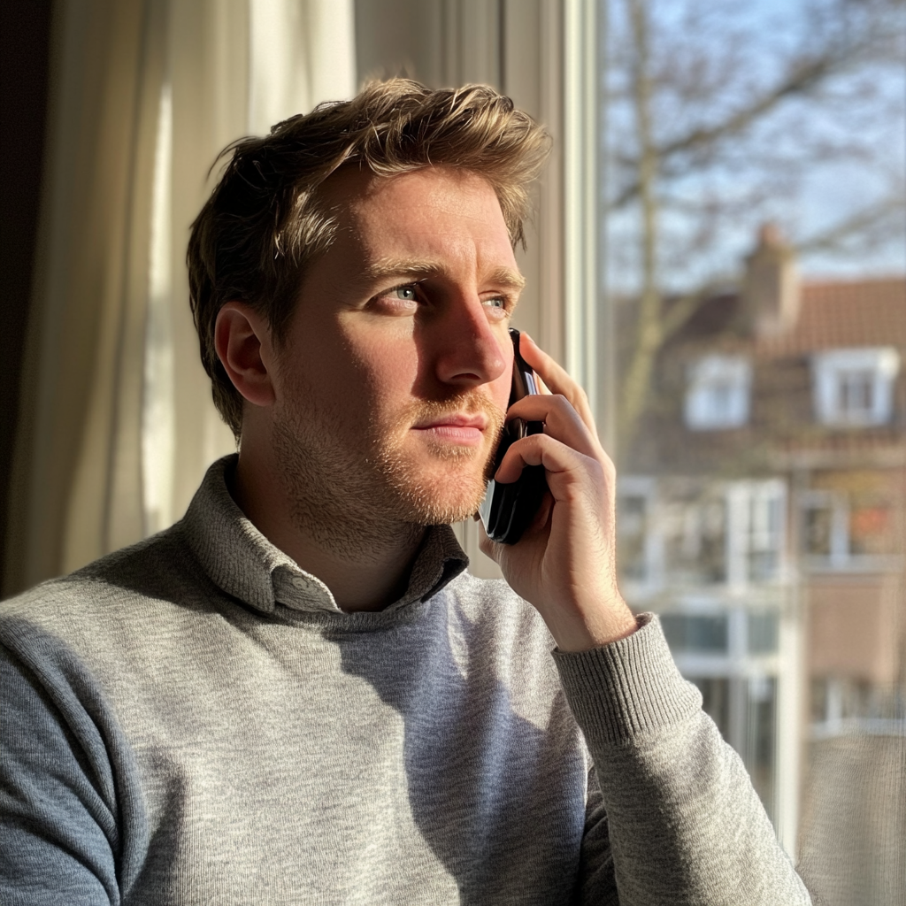 A man talking on the phone | Source: Midjourney