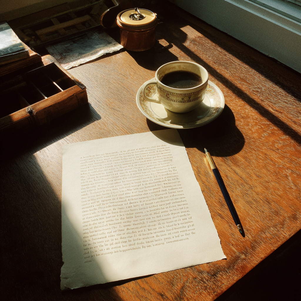 A piece of paper on a table | Source: Midjourney