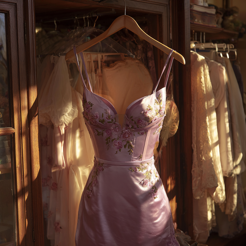 A lavender prom dress | Source: Midjourney