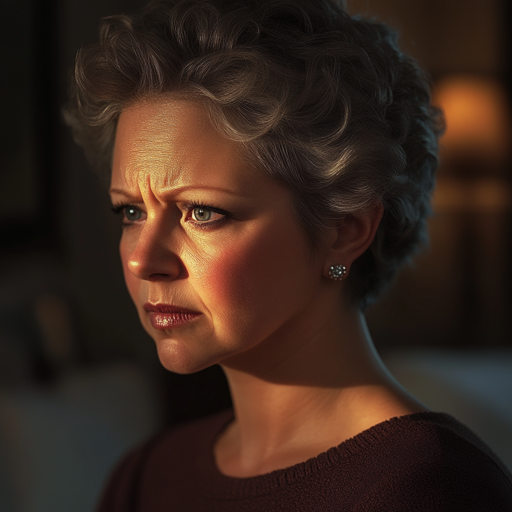 Portrait of an annoyed senior woman | Source: Midjourney