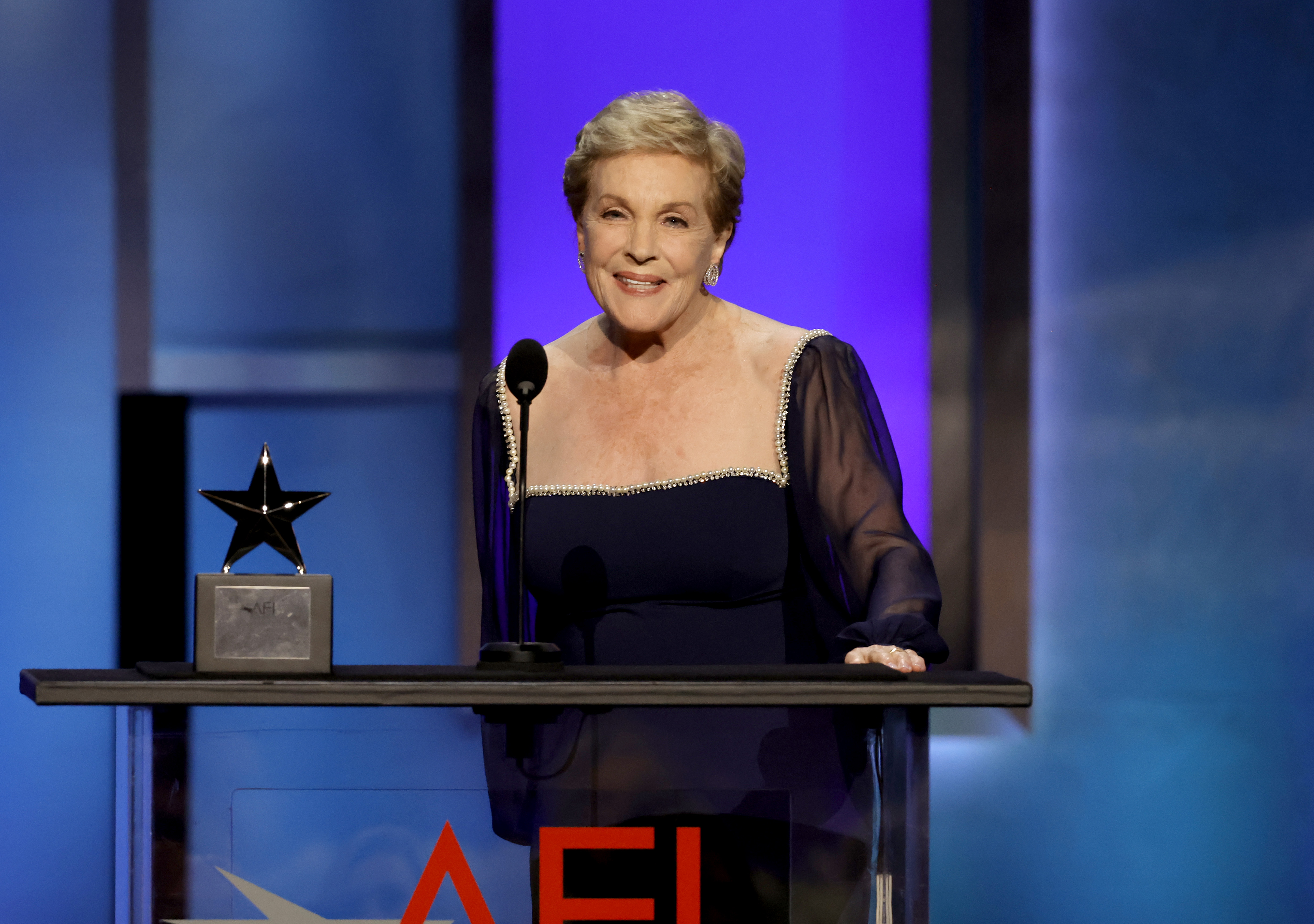 Julie Andrews accepts the AFI Life Achievement Award onstage during the 48th Annual AFI Life Achievement Award Honoring Julie Andrews at Dolby Theatre on June 09, 2022 in Hollywood, California. | Source: Getty Images