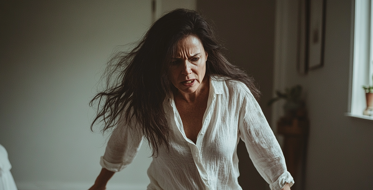 A furious woman pacing in an apartment | Source: Midjourney