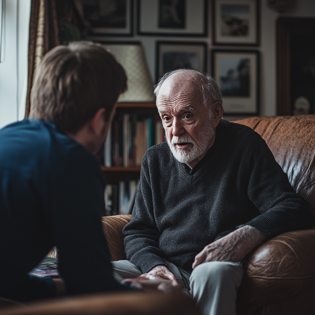 A man talking to his son | Source: Midjourney