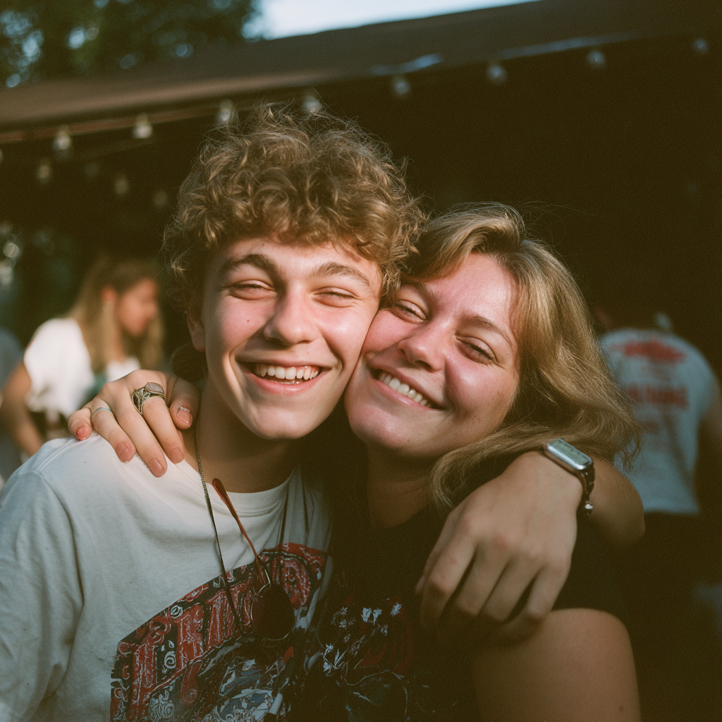 A happy boy hugging his mother | Source: Midjourney