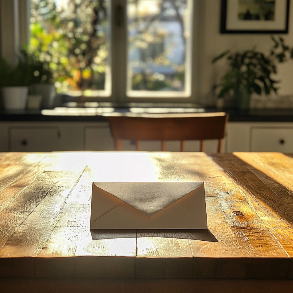 Um envelope sobre uma mesa | Fonte: Midjourney