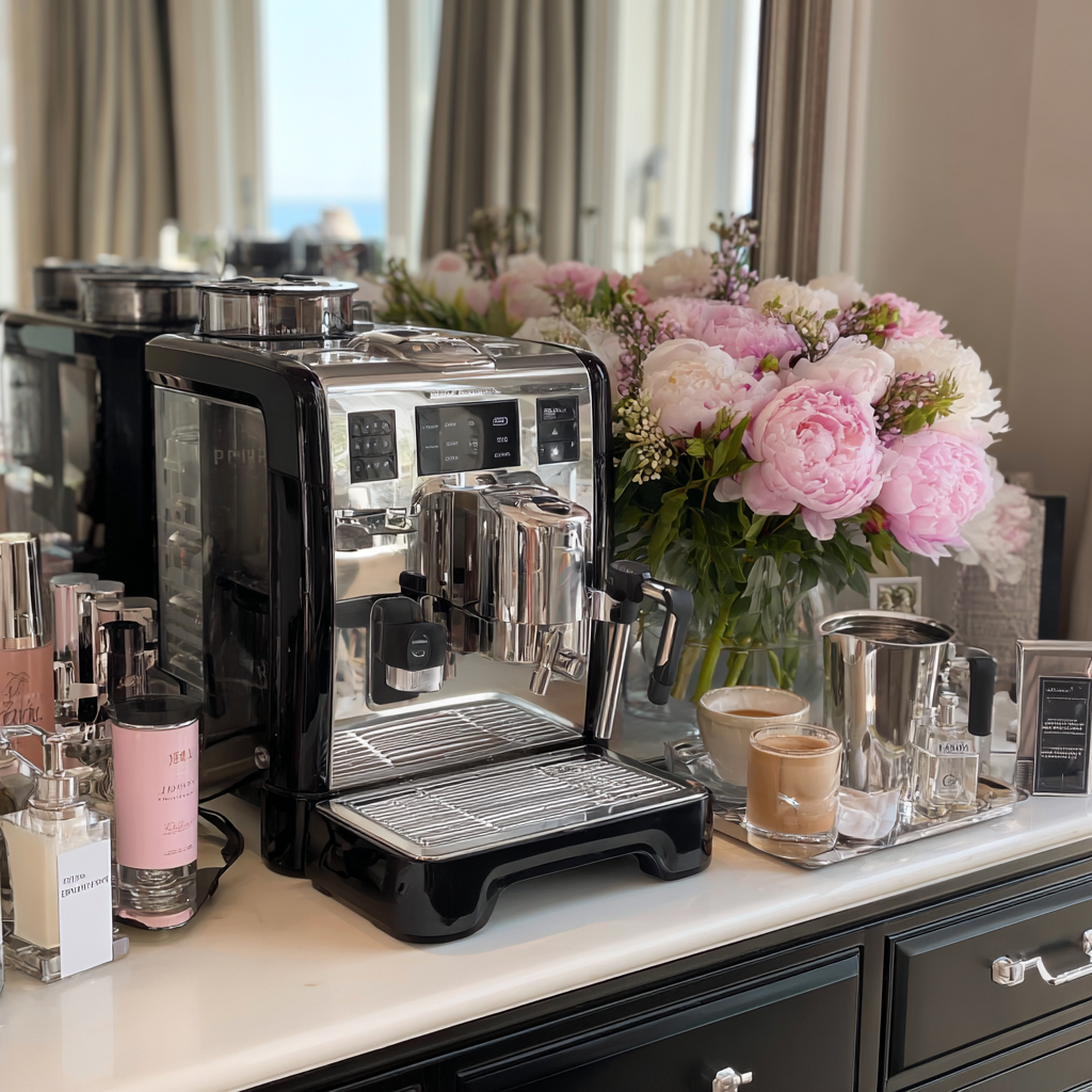 An expresso machine on a counter | Source: Midjourney