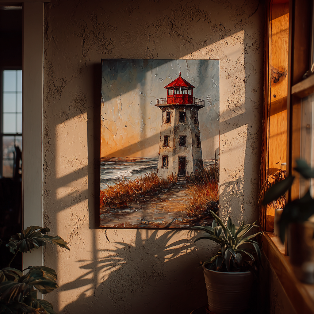 A painting of a lighthouse | Source: Midjourney