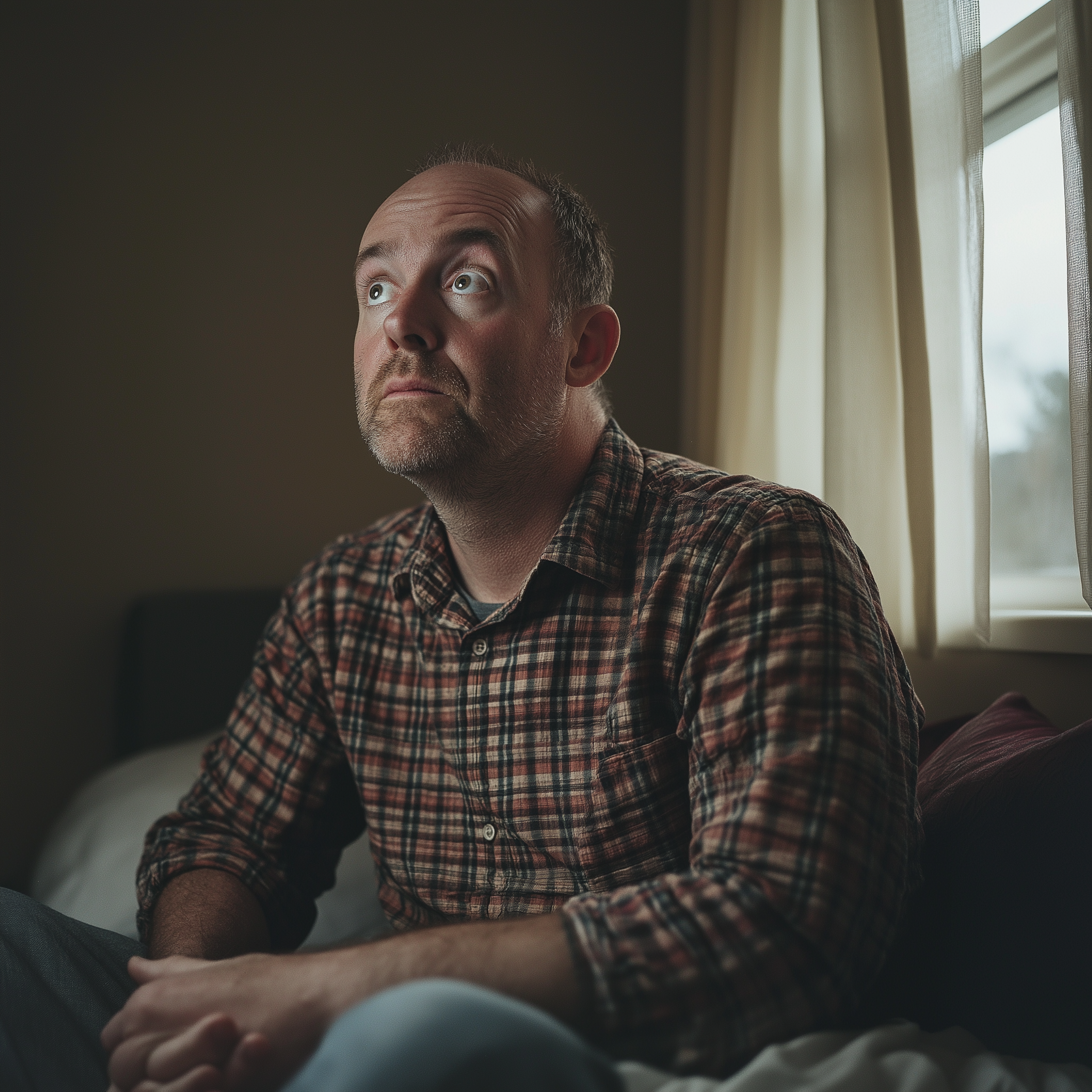 A gloomy man sitting alone in his room | Source: Midjourney