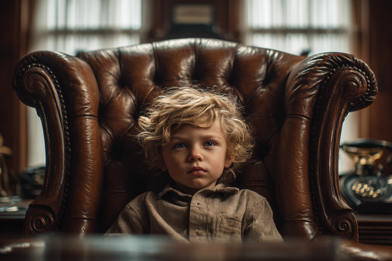A boy sitting in an office | Source: Midjourney