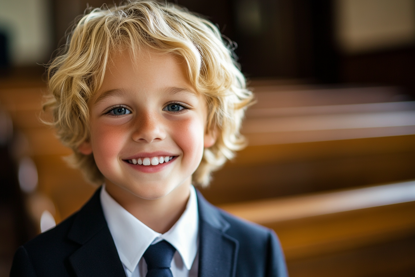 A happy boy in a courtroom | Source: Midjourney