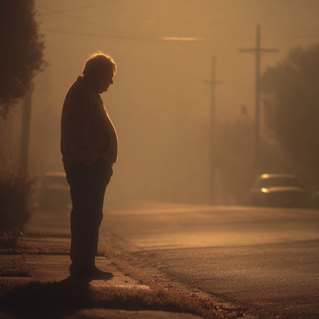 An elderly man standing on the road | Source: Midjourney