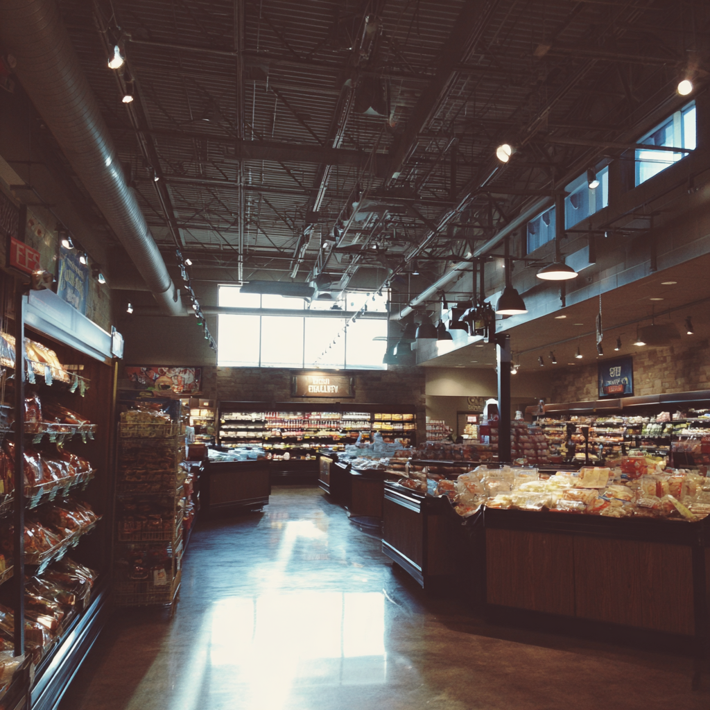 The interior of a grocery store | Source: Midjourney