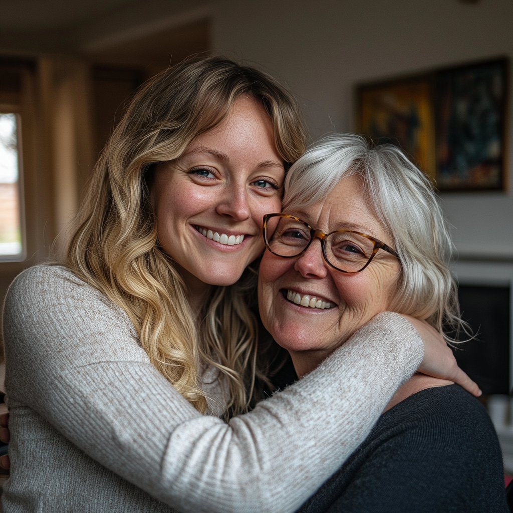 A grandma and granddaughter share a hug | Source: Midjourney