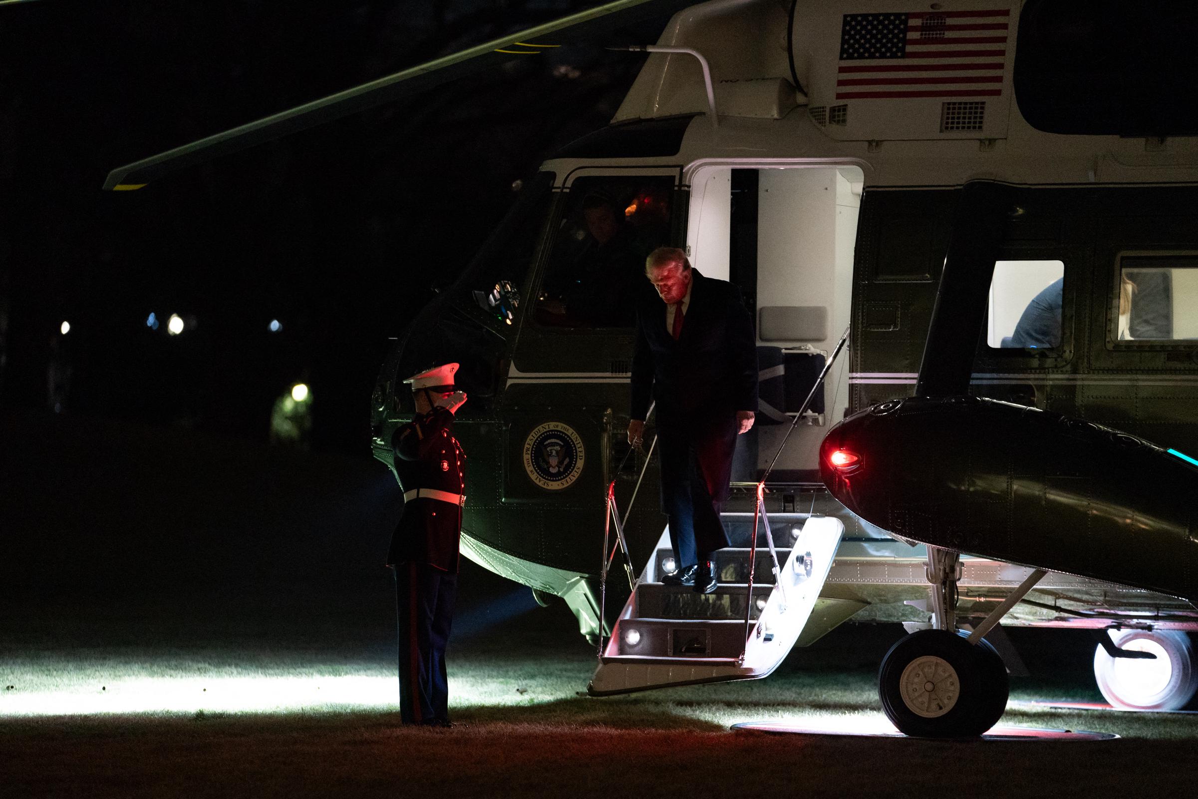 Donald Trump arrives on the South Lawn of the White House on February 10, 2025, in Washington, D.C. | Source: Getty Images