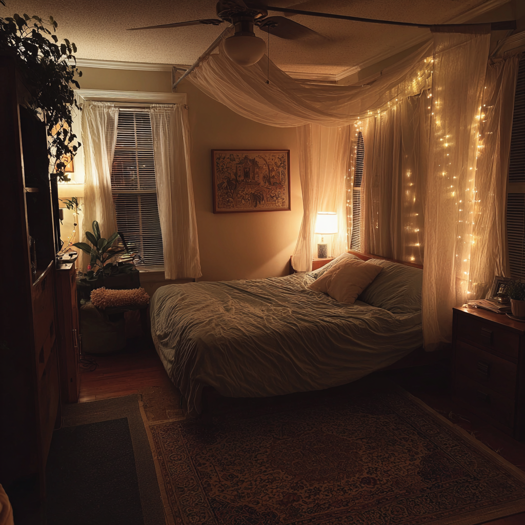 The interior of a cozy bedroom | Source: Midjourney