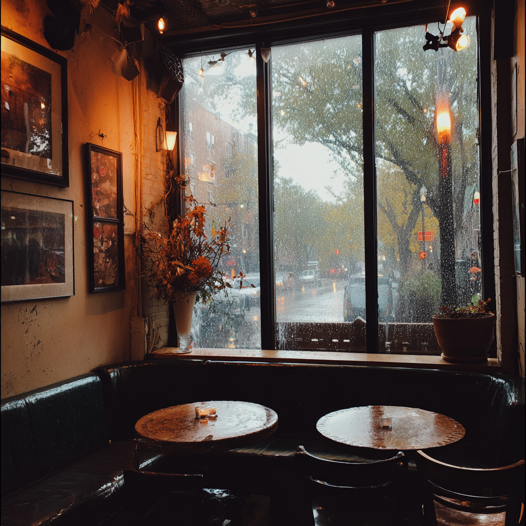 Wnętrze przytulnej kawiarni | Źródło: Midjourney
