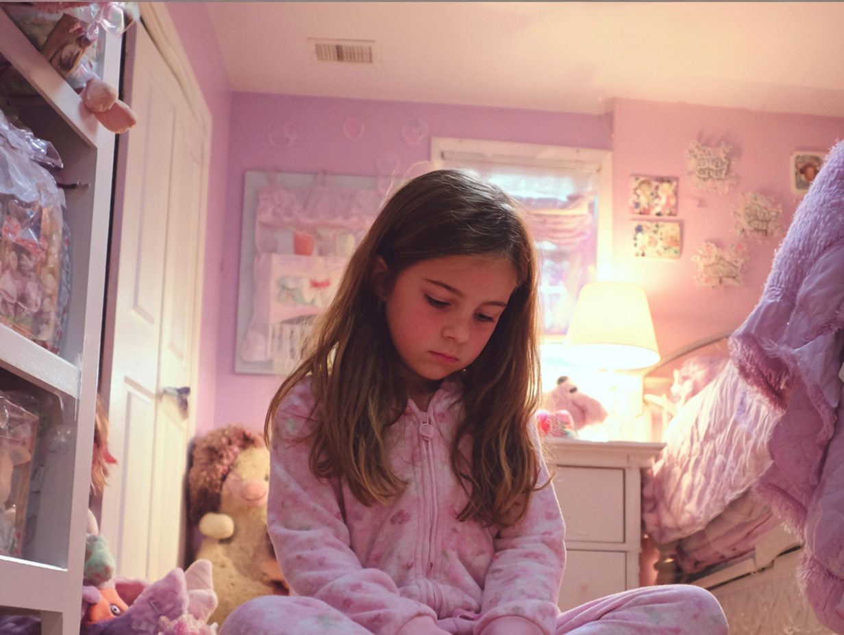 A pensive little girl | Source: Midjourney