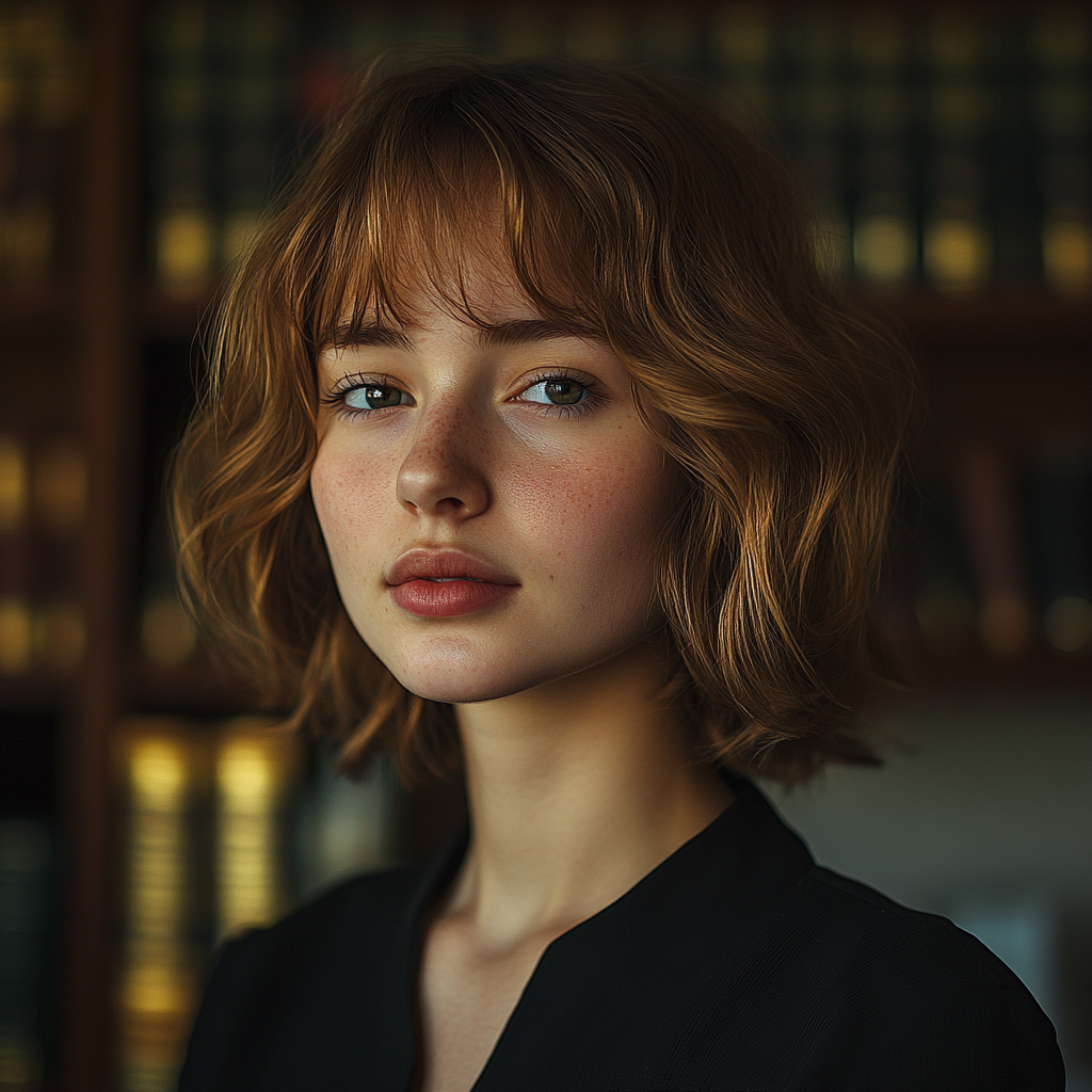 A woman in her lawyer's office | Source: Midjourney