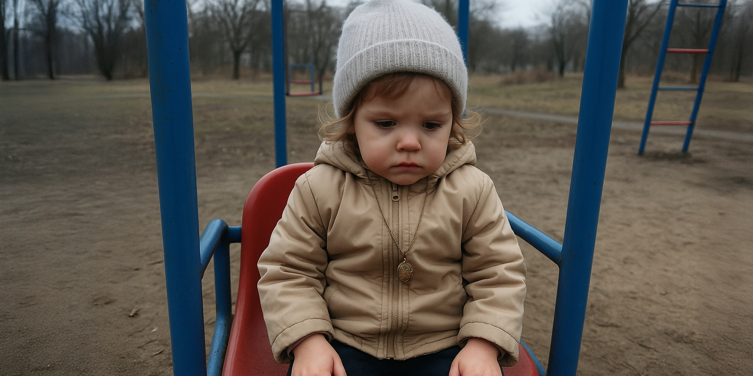 Abandoned little girl sitting on the swing | Source: Sora