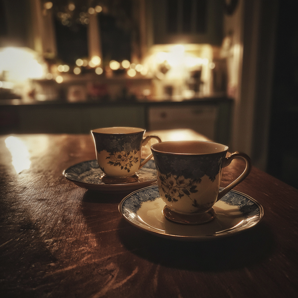 Two cups of tea on a table | Source: Midjourney