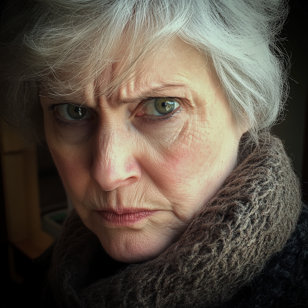 A frowning older woman | Source: Midjourney