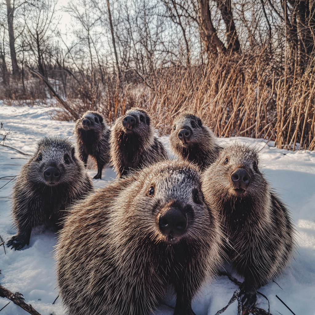 Porcupines during winter | Source: Midjourney