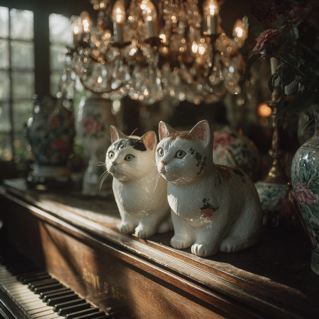 Two ornaments on a piano | Source: Midjourney