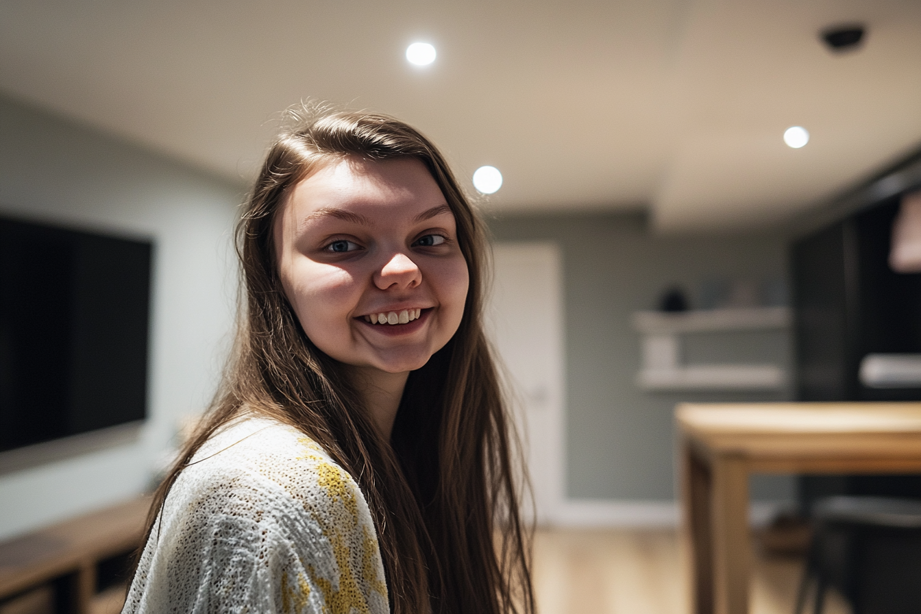 A teenage girl smiling | Source: Midjourney