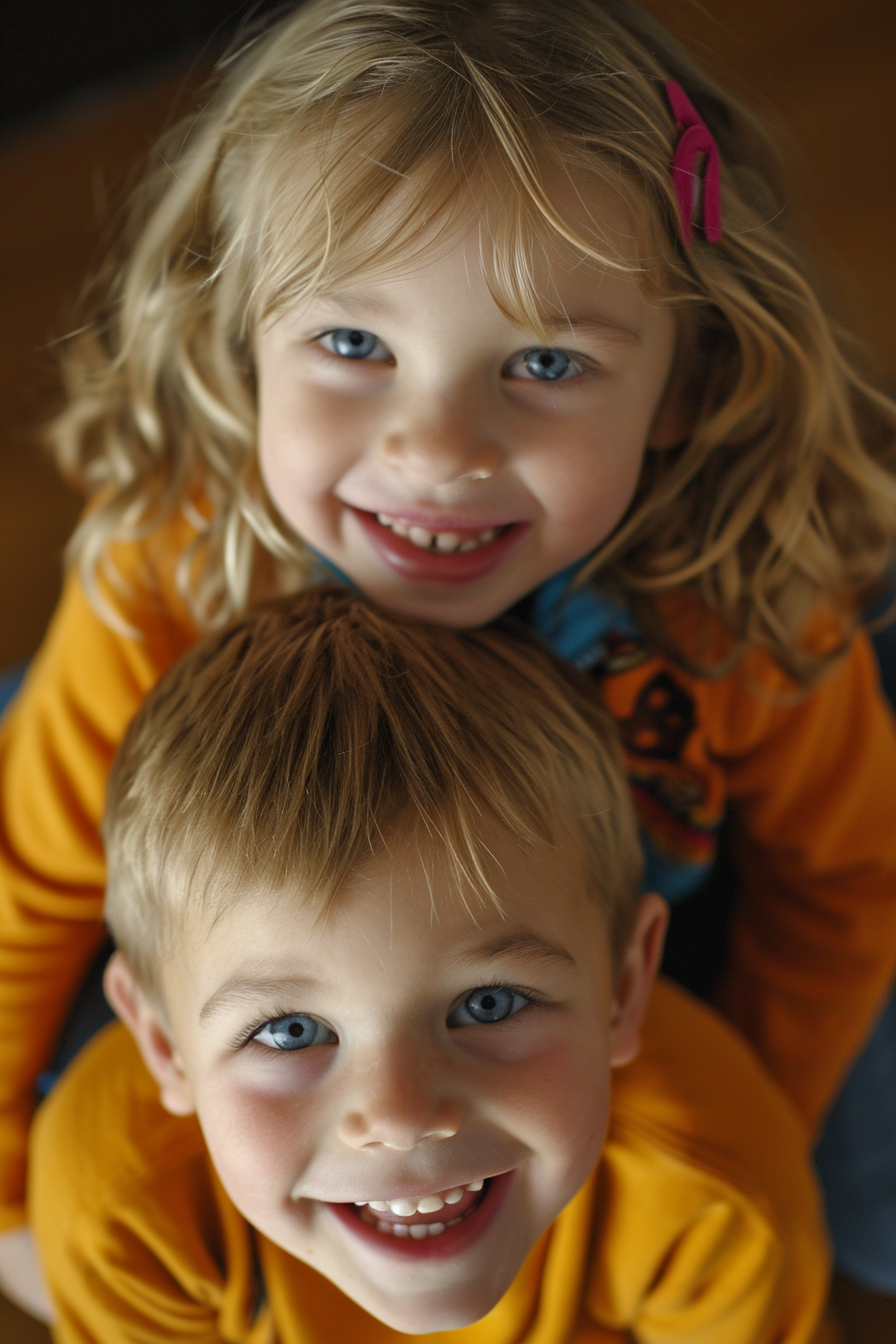 Two smiling children | Source: Midjourney