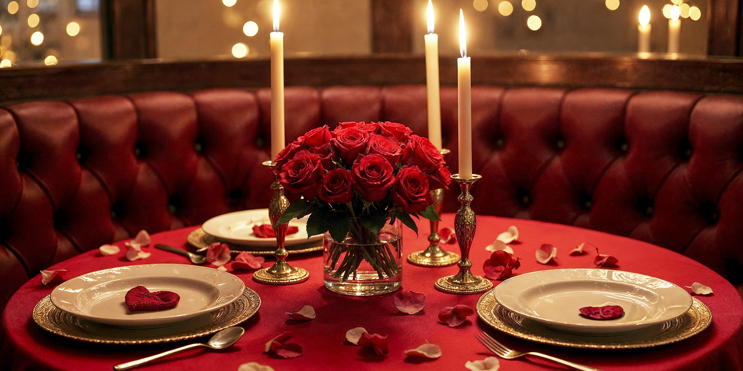 A romantic Valentine's Day dinner setup | Source: Freepik.com/freepik