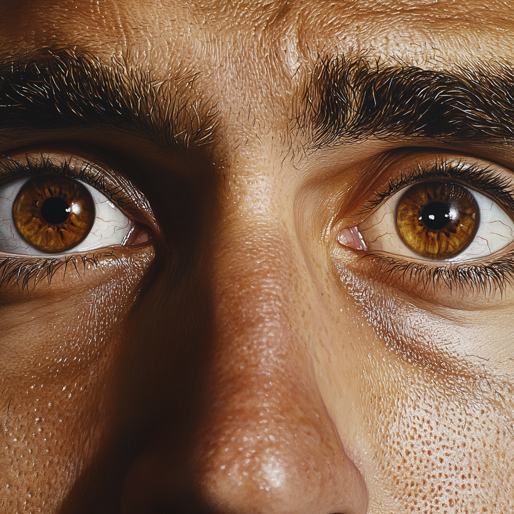 A close-up shot of a man's face | Source: Midjourney