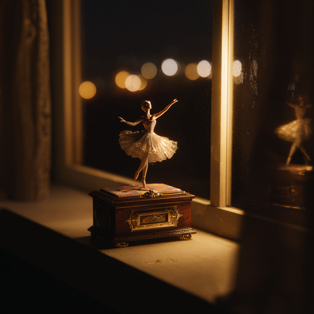 A music box on the windowsill | Source: Midjourney