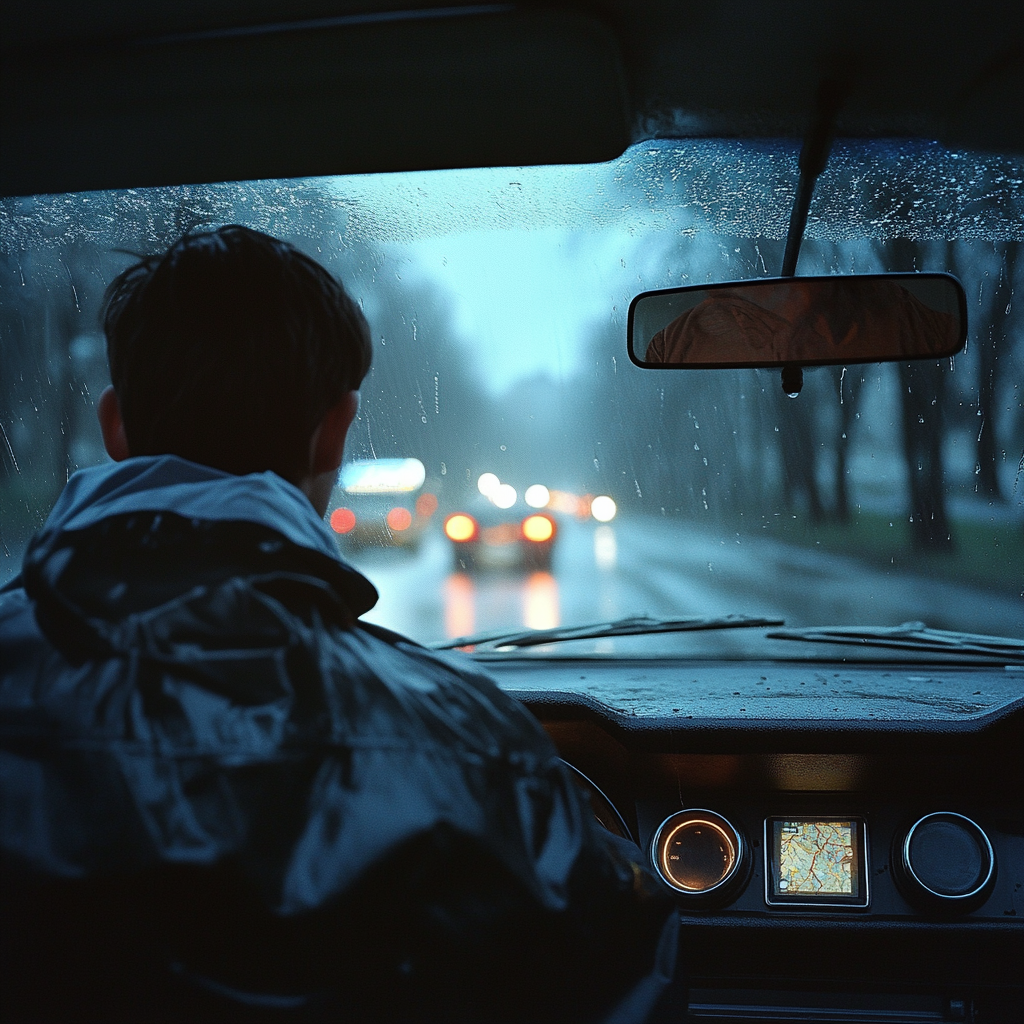 A man driving while following a GPS | Source: Midjourney