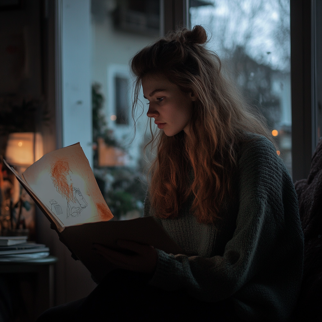 A concerned woman looking at a drawing | Source: Pexels