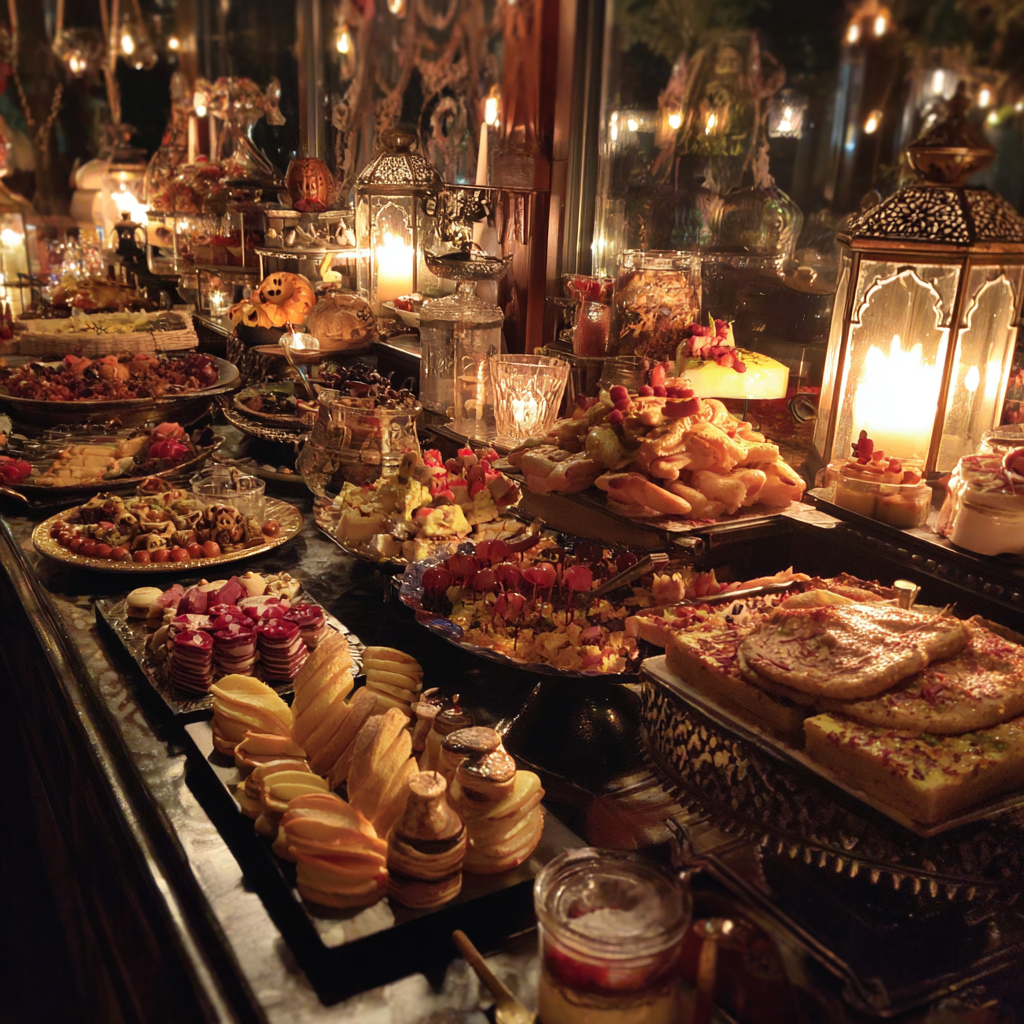 A buffet of food at a party | Source: Midjourney