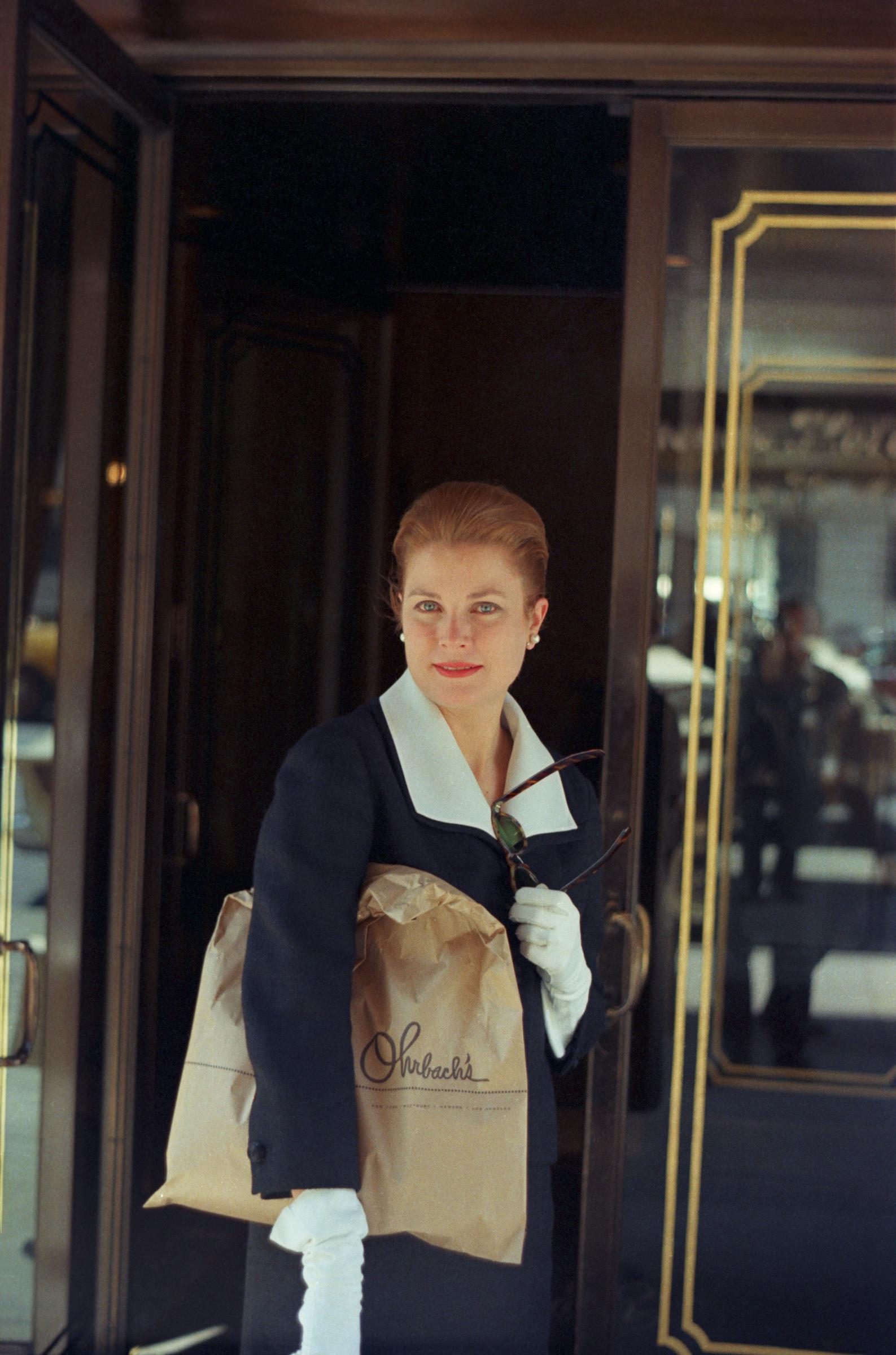 Grace Kelly at the Regency Hotel doors circa 1970 in New York City. | Source: Getty Images