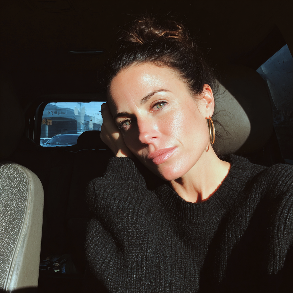 A smiling woman wearing a black sweater | Source: Midjourney
