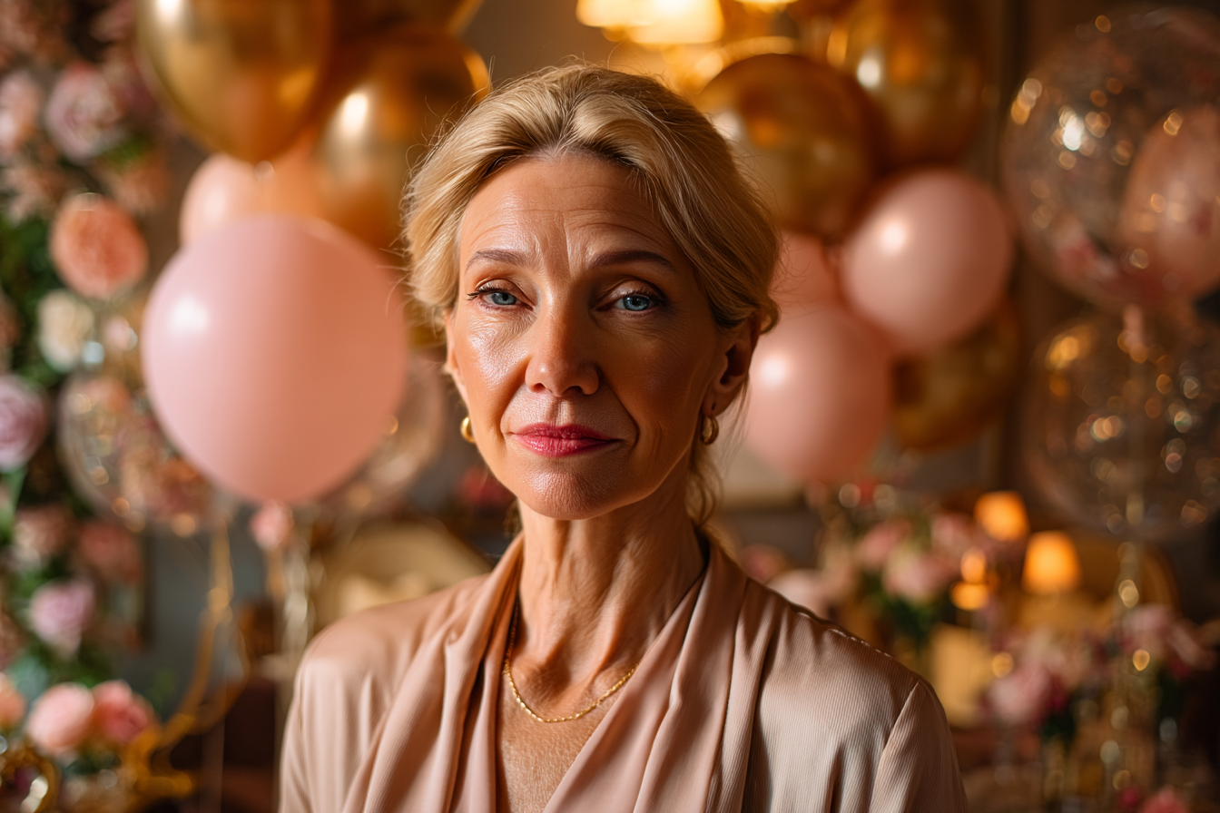 A woman at a birthday party | Source: Midjourney