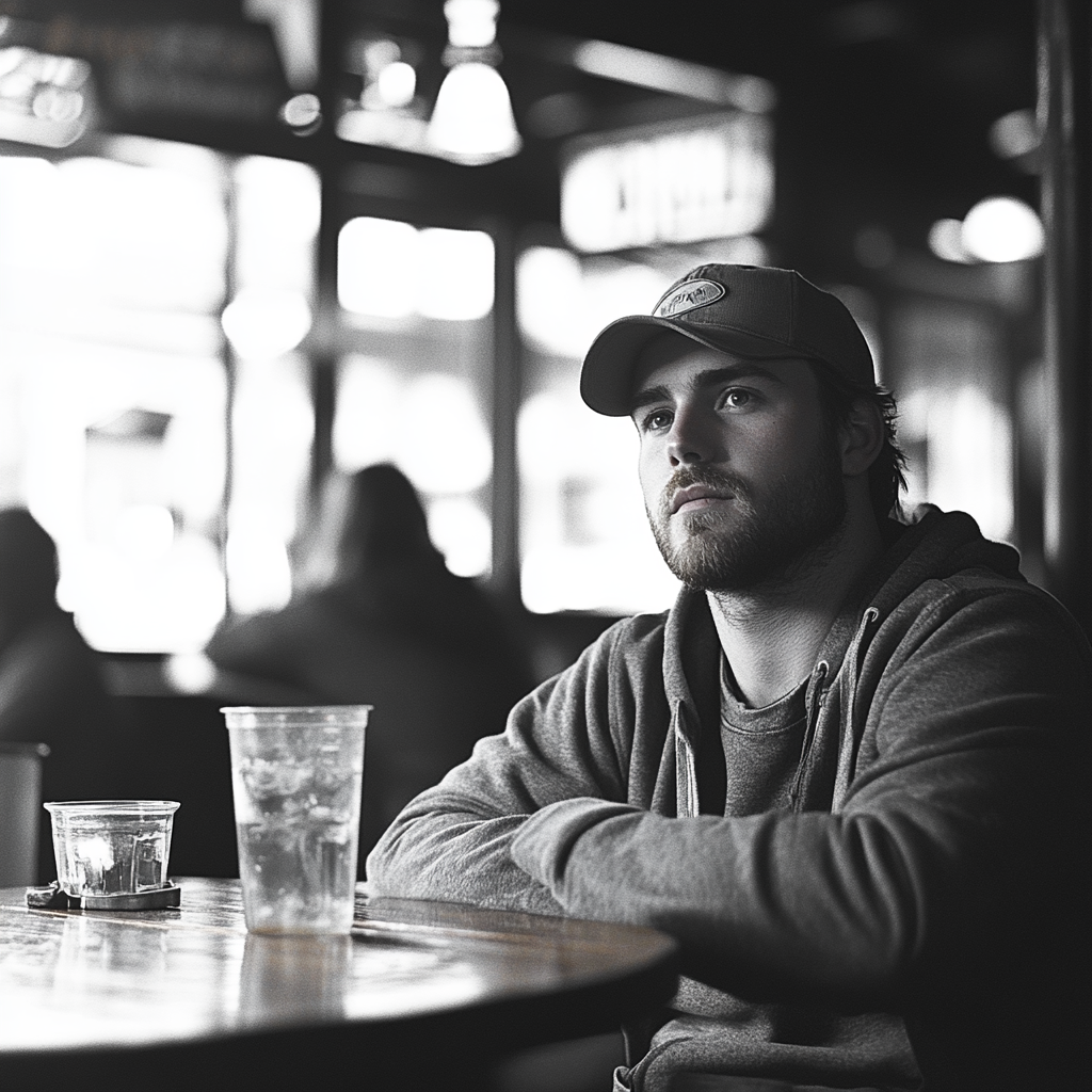 A man sitting at restaurant | Source: Midjourney