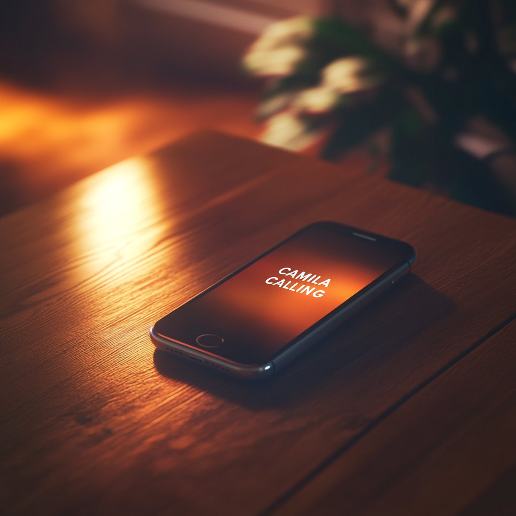 A phone on a table flashing an incoming call | Source: Midjourney