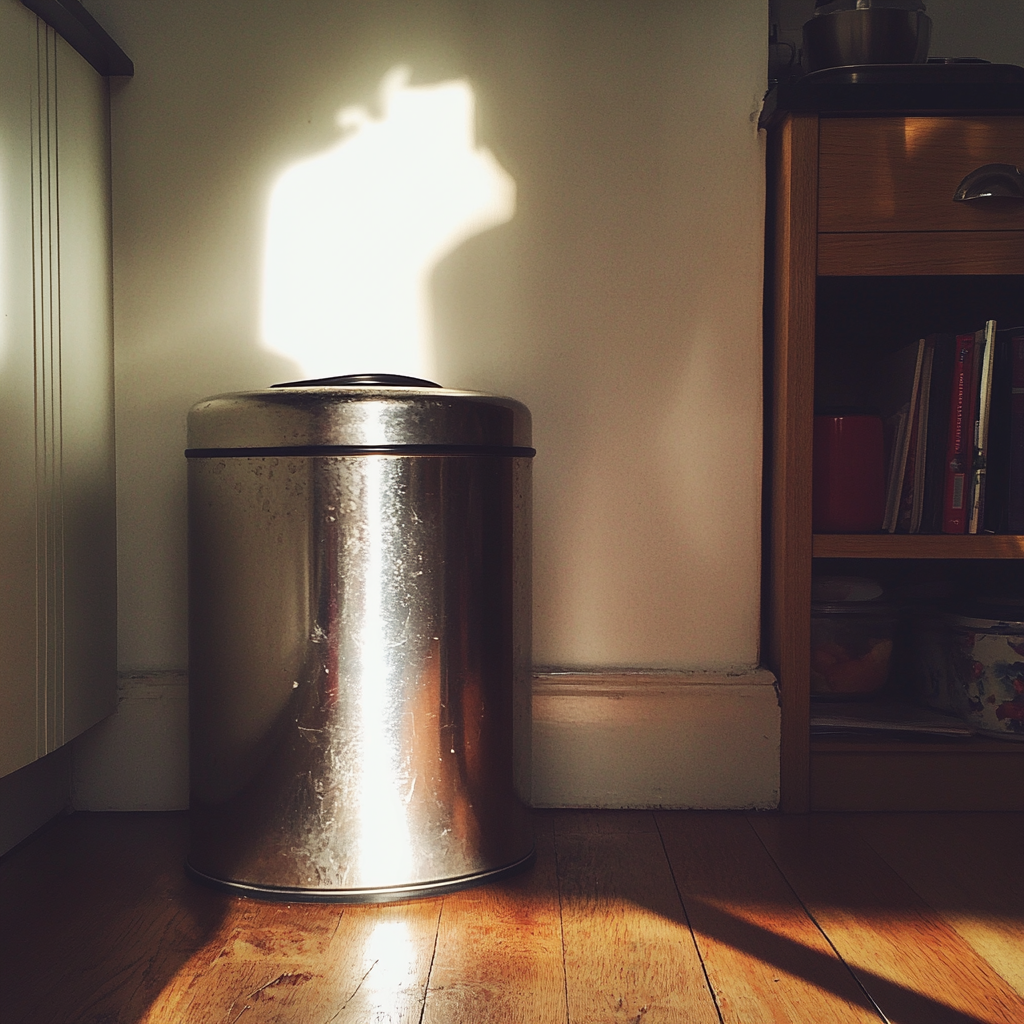 A silver kitchen bin | Source: Midjourney