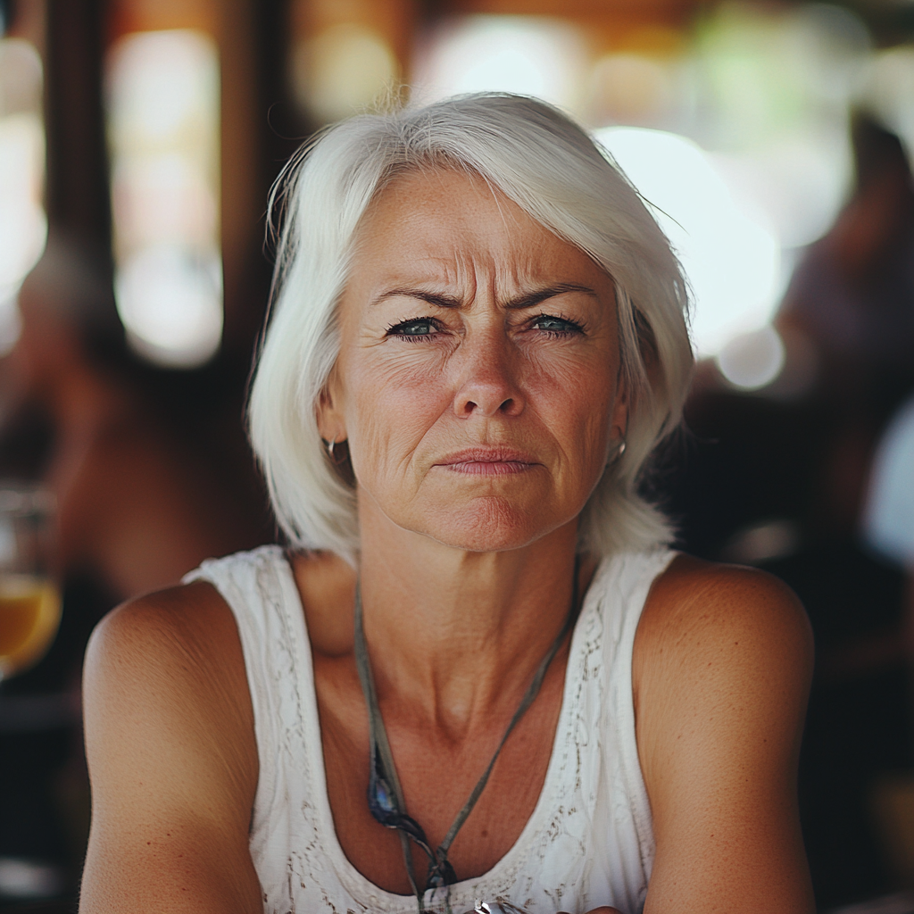 An angry middle-aged woman in a cafe | Source: Midjourney