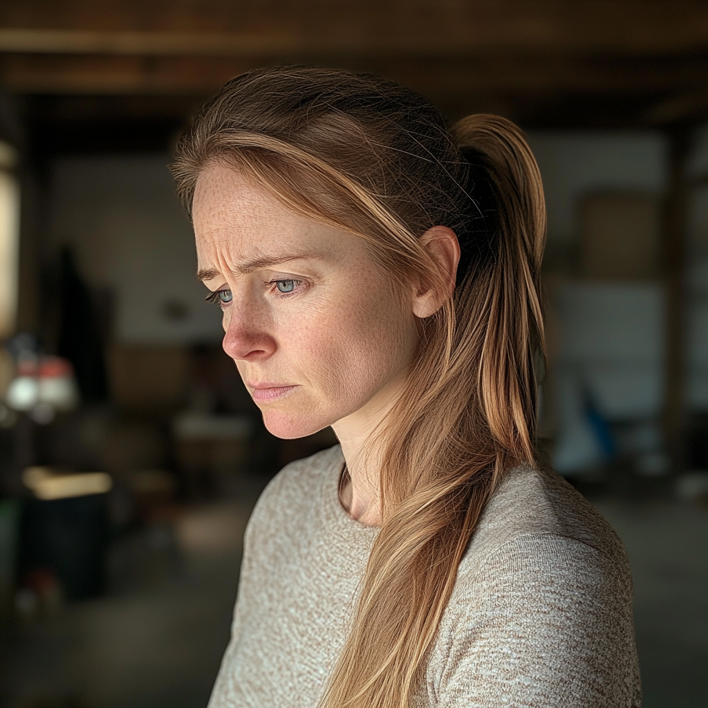 A woman standing in a garage | Source: Midjourney